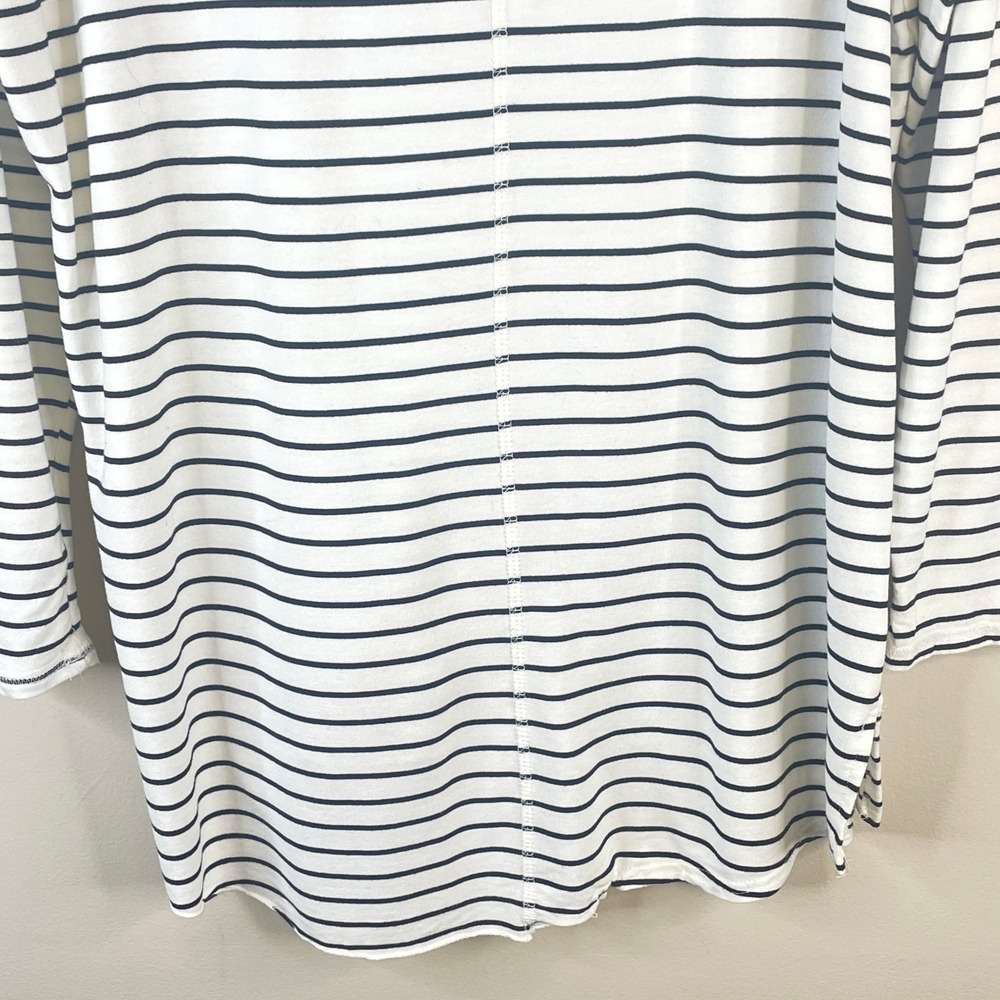 Liz Claiborne Striped Tunic Top Women XLarge Neutral Capsule Comfy Travel Lounge - Picture 11 of 12